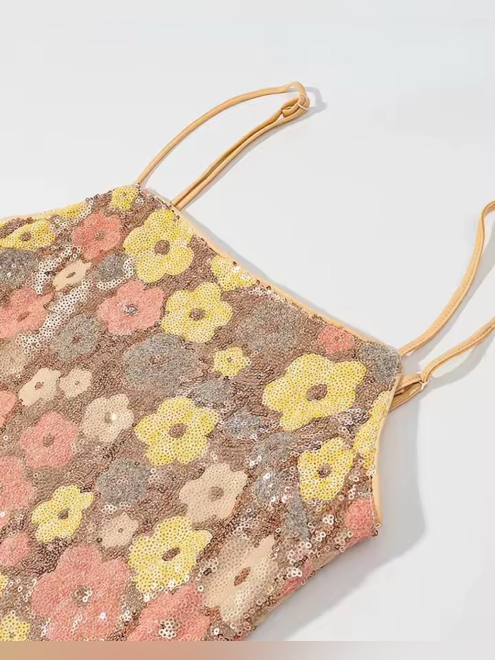 NEW $168 Sequin Floral Slip Dress - Picture 5 of 7